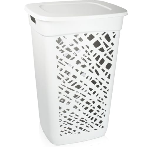 Wäschebox Wäschesammler 60L Wäschekorb mit Deckel Wäscheaufbewahrung aus Kunststoff Wäsche Sortierer