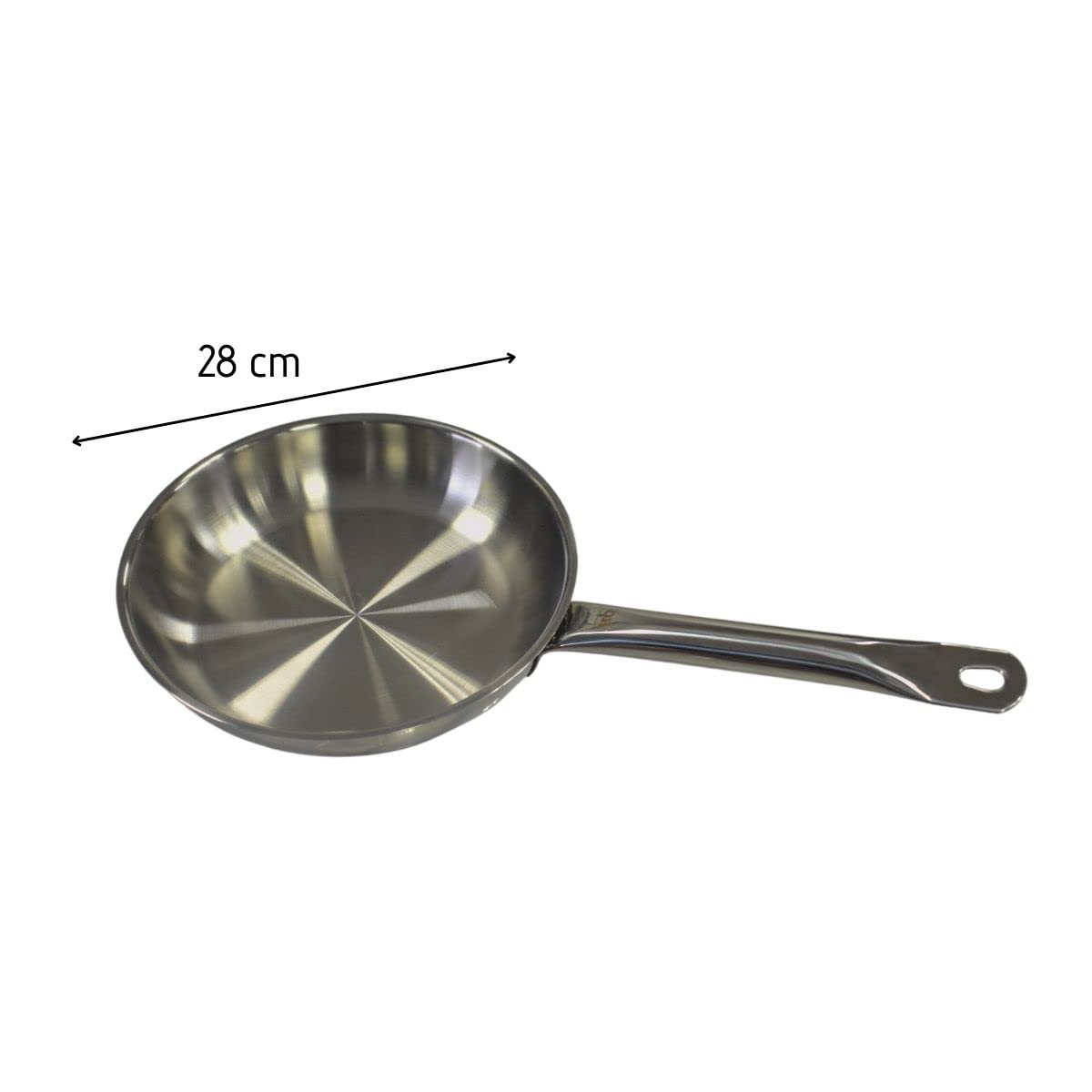 ELO 9903450 Zestaw 2 patelni 28 cm i 32 cm, 2 patelnie ze stali nierdzewnej, patelnia ze stali nierdzewnej, patelnia do smażenia ze stali nierdzewnej, patelnia do pieczenia, stal nierdzewna, 28 cm i