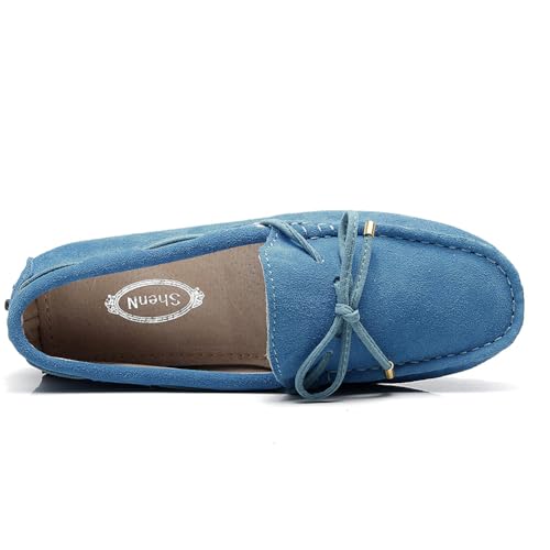 Image of ANUFER Women's Classic Suede Penny Loafers Comfort Handmade Slipper Moccasins
