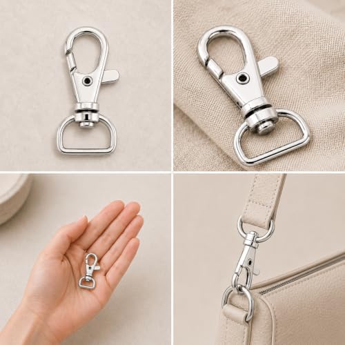 CRAFTMEMORE Swivel Lobster Claw Clasps Classic Trigger Snap Hooks CS10 Purse Landyard Clip (1/2 Inch, Silver, 10 Pieces) by CRAFTMEMORE - Used condition - Image 2