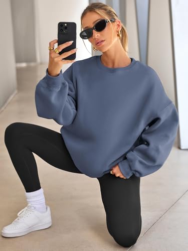 Image of EFAN Womens Oversized Sweatshirt Crewneck Sweater Casual Fall Outfits 2026 | Fleece Lined Stretchy Hoodies Basic Comfort Clothes Loose Maternity Workout Gym Lounge Wear Winter Airport Fashion