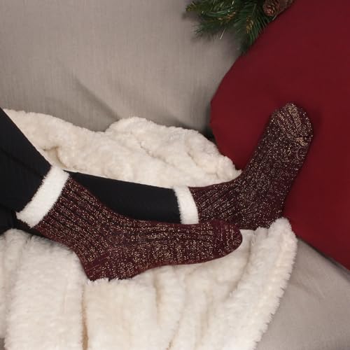Image of BambooMN Women's Double Layer Thick Cabin Winter Socks - 3 Pairs