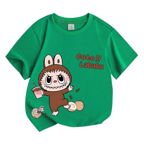 [JUFGTRFDFCFG] ラブブ 服 子供 Tシャツ 半袖 夏服トップス 丸首 かわいい キャラクター ップス クルーネック コットン カジュアル カラフル 男の子 女の子 柔らかい 通気性 おしゃれ 誕生日プレゼント 150CMのサムネイル