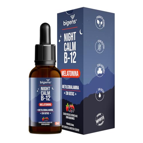 Night Calm B12: Melatonina e Vitamina B12 em gotas, com Sabor Fru...