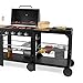 VonHaus Modular Gas Outdoor Kitchen Barbecue – Stainless Steel Food Grill & Food Preparation/Serving Cart – 4 Burner – Portable, Customisable, Interlocking