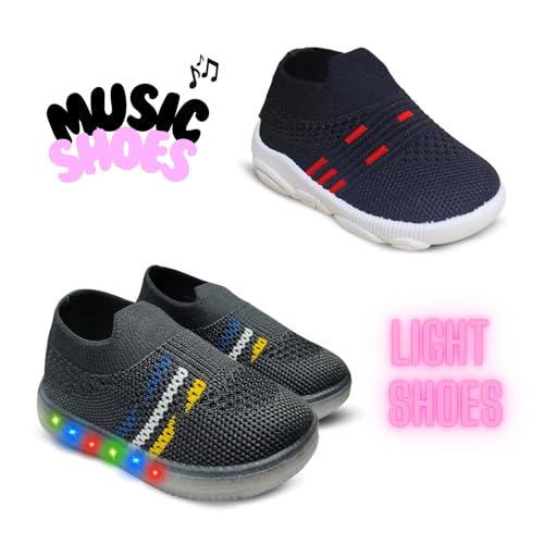 Image of Kids Trending Slip-On Shoes Combo, Pack of 2 (Light Shoe + Musical Shoe)