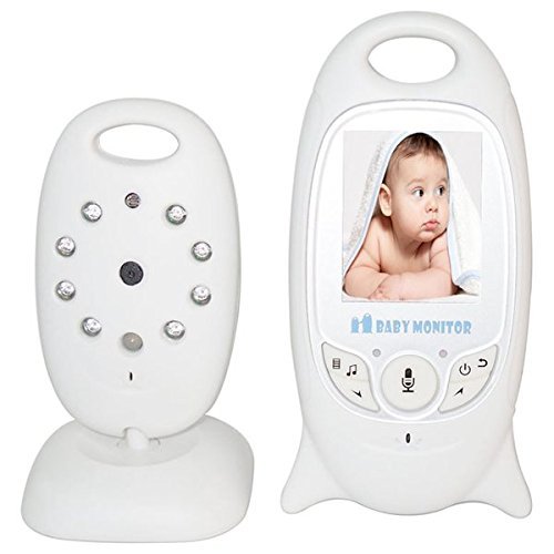 BW® BWVB601 Moniteur vidéo numérique pour bébé audio bidirectionnel avec écran LCD couleur 2" Vision nocturne Surveillance de la température 8 berceuses intégrées