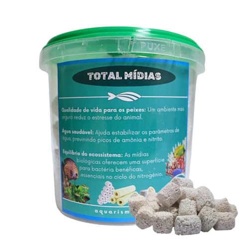 Mídia Biológica Cerâmica para Aquários e Lagos TM50001 Pote 300gr Total Mídia
