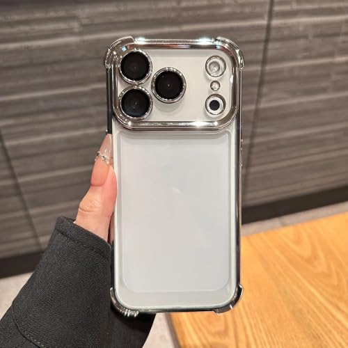 Coque iPhone 17 Pro Max luxe plaquée argentée antichoc transparente et élégante