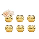 Set of 6 Bling Crack Pattern Gold Vase for Party Event's Table Centerpiece