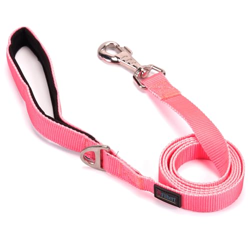 Filbert Nylon Dog Leash, Heavy Duty Leash, for Medium and Small Dogs, 3/4 inch X 4.6ft Strong and Durable, Traction Rope, Neon Pink