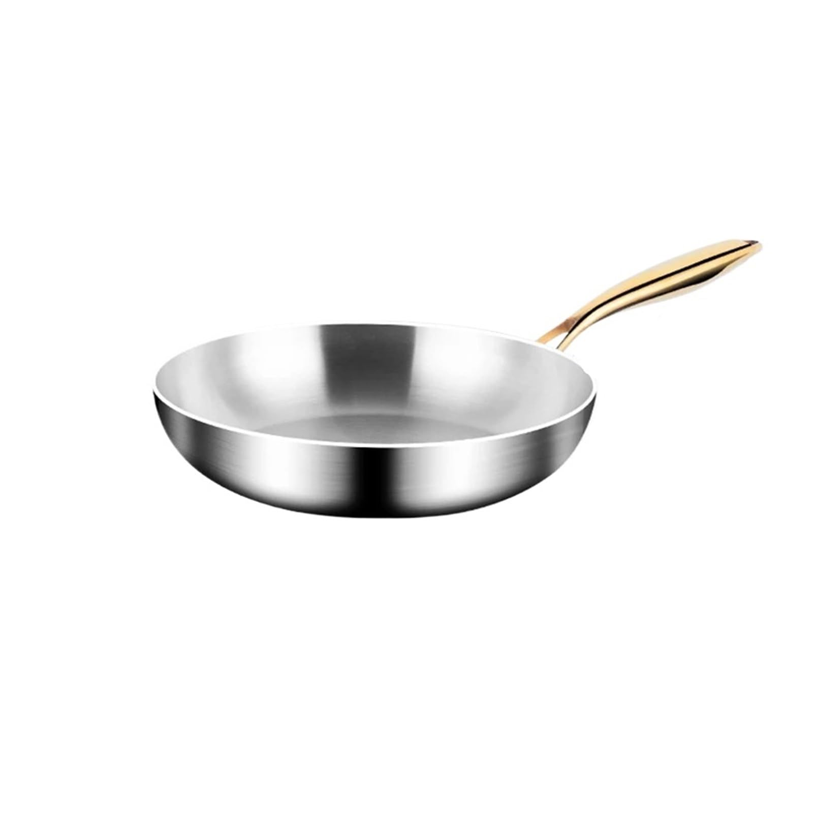 poele inox Poêle à frire en acier inoxydable, wok, antiadhésive, for steak frit, cuisinière gaz, casserole induction, ustensiles de cuisine(24cm)