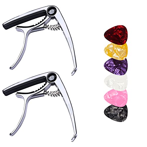Newaner Capodastre Guitare x2, Alliage Capo de Guitare Pour 6 Cordes Folk Guitare, Guitare Electrique et Acoustique… - Les Beatles, Paul McCartney, John Lennon, RIngo Starr, George Harrison Newaner Capodastre Guitare x2, Alliage Capo de Guitare Pour 6 Cordes Folk Guitare, Guitare Electrique et Acoustique…