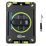 Cellular360 Shockproof Case for iPad 8th Gen. 2020 (10.2), iPad 7th Gen, iPad Air 3 (10.5), iPad Pro 10.5 with a 360 Degree Rotatable Kickstand and a Handle (Black and Green)