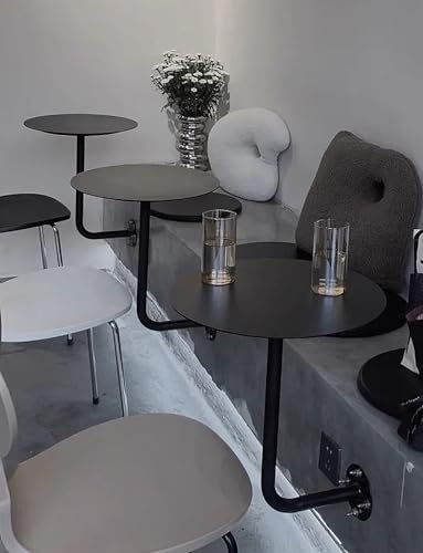 Table basse ronde murale grise table d'appoint petits espaces - 3