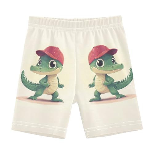 Alligator Baseball Cap Beige Girls Bike Shorts Toddler Soft Cotton Cartwheel Under Dress Dance Shorts