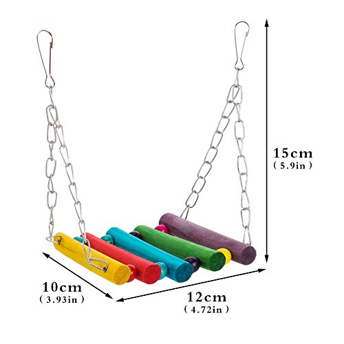 Yorgewd 8-Pack Bird Toys - Hanging Swing, Shredding Chewing Perches, Cage Toys for Parrots, Budgie, Cockatiels, Conures, Finches, Small Parakeets - Image 5
