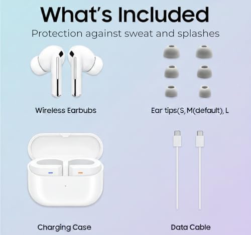 Image of Original for Samsung Buds 3 Wireless Earbuds - 360 Soundstage Experience, Quick Pair, Deep Bass & 37H Battery Backup (White)