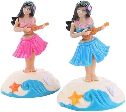 1Pc Solar Powered Dancing Girl Swinging Hawaiian Girl Grass Skirt Swing Shaking Head Doll Car Dashboard Dancing Figure Solar Dancing Figurines Desktop Ornaments Solar Power Kits Decoration?Pink?