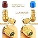 Yaocom R12 to R134a Fitting Adapter Kit, R12 to R134a Conversion Retrofit Fitting Adapter Quick Coupler Valve A/c 90° Fitting, High Low Side Retrofit Fits for Car Air Conditioner Refrigerant