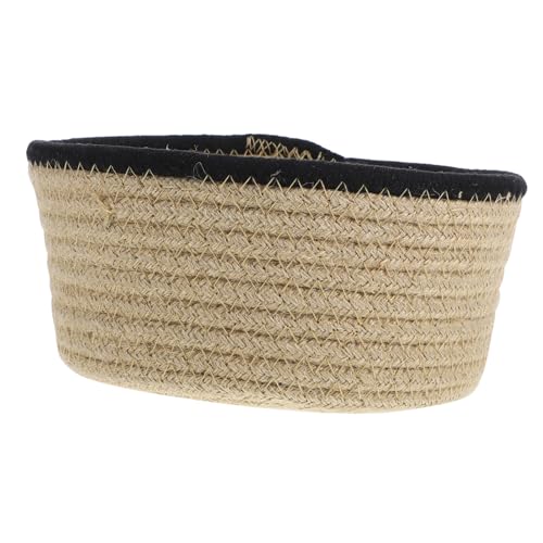HEALLILY Woven Basket Multi-use Storage Decorative for Table Cosmetics Jewelry Desktop Organizer