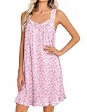 Ekouaer Nightgowns for Women Sleeveless Night gown Victorian House Dress Soft Nightdress Ladies Chemise