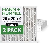 MANN+HUMMEL 20x20x4 MERV 8 Pleated 4" AC Furnace Air Filter. 2 Pack