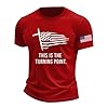 Patriot Pride Reckless Patriot Men's Graphic T-Shirt Charlie Kirk This is A Turning Point American Flag Print Design Red L