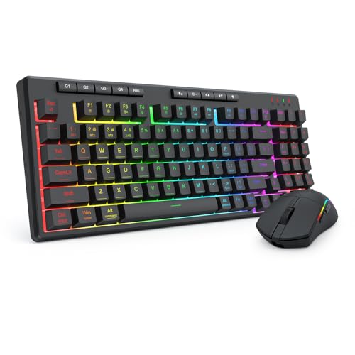 Redragon S156 Wireless Gaming Keyboard + 10000 DPI 61g Ultra-Light Mouse Combo with RGB