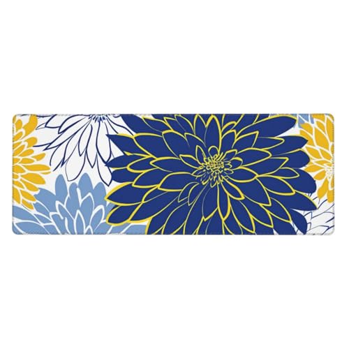 Tapis de souris XL fleurs de chrysanthème 80x30cm antidérapant