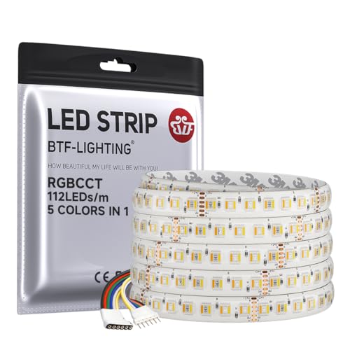 Cinta LED RGBCCT 5 colores 16.4 ft IP65 DC24V 112LEDs/m miniatura 1