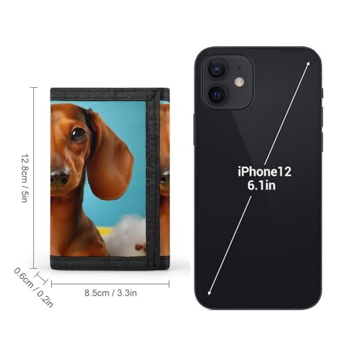 Dachshund Dog Trifold Wallet for Men - Money Clip Slim Wallets with Multiple Card Slots Minimalist Small Front Pocket Wallet for Everyday Carry2