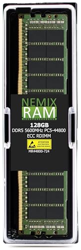 Image of 128GB 1X128GB DDR5 5600MHZ PC5-44800 2Rx4 1.1V CL46 288-PIN ECC Registered RDIMM NEMIX RAM Server Memory Compatible with ASRock WRX90 WS EVO Motherboard