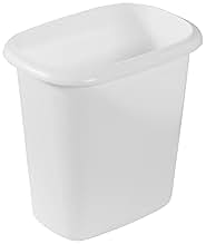 Rubbermaid Vanity Trash Can/Wastebasket 1.5-Gallons/6-Quarts White for Under Counter/Kitchen/Office/Bedroom/Bathroom