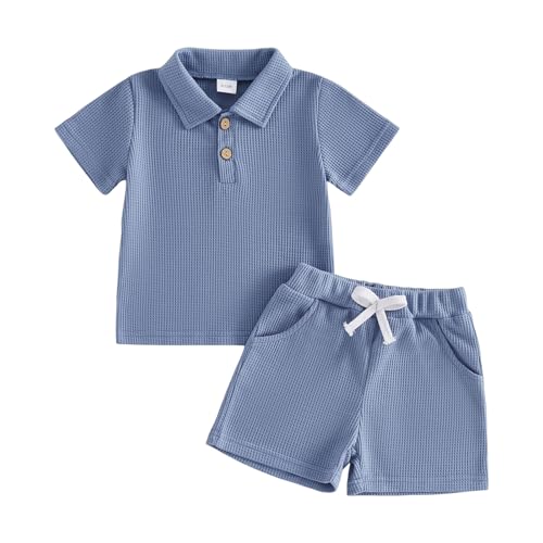 Ensemble t-shirt et short en coton uni pour bébé garçon