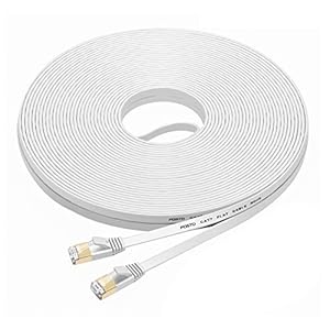 CAT 7 Ethernet Kabel 15m, BUSOHE Hochgeschwindigkeits- Gigabit RJ45 LAN Netzwerkkabel, 10Gbps 600Mhz Internet Patchkabel für Switch Router Modem Patch Panel PC (weiß)