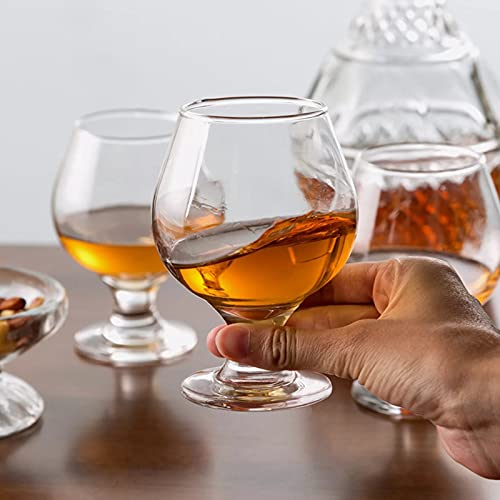 Zoofox 6 Pack Snifter Whiskey Glasses, 12 Oz Brandy Glasses, Clear Cognac Stemmed Glasses, Short Beer Tasting Glasses Drinking Cups, Great For Spirits Drinks #TOP3