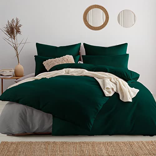 Soifox bettwäsche 135x200 6teilig Grün- 2 Bettbezüge 135x200 + 2...