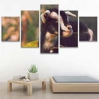 SIGNWIN 5 Panel Canvas Wall Art Animals Farmhouse/Country Fun Group Multicolor for Home Decorations Ready to Hang - 60