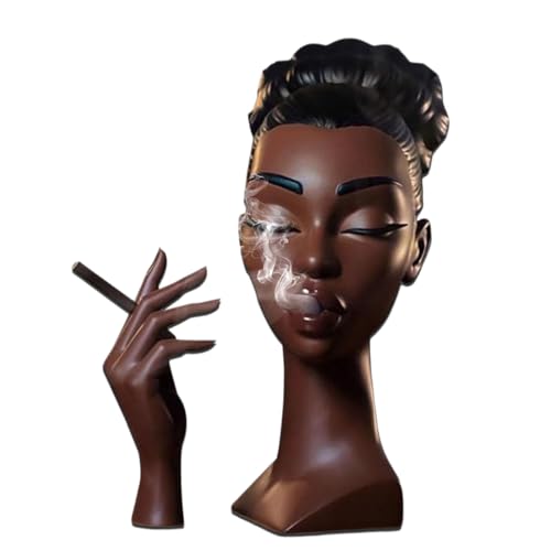 KLUSIET Head Incense Holder Black Women Head Incense Burner Black Women Solange-Headscents Incense Holder for Bedroom Livingroom Home Decor(A)