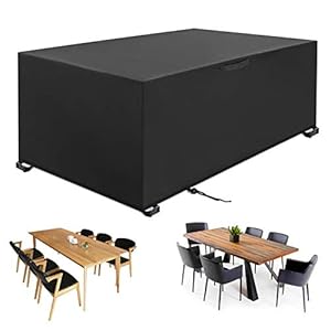 YISSVIC Housse Salon de Jardin Exterieur 242 x 162 x 100cm 420D Oxford Housse Table de Jardin Bache Salon de Jardin Imperméable Résistant à la Vent Pluie UV Déchirure