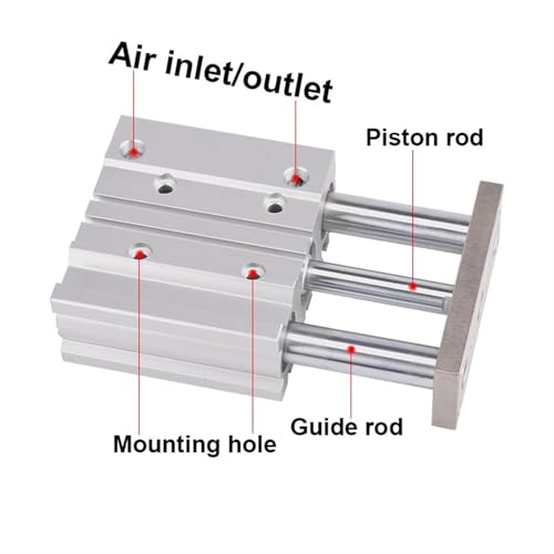 Cylindre pneumatique MGPL12 compact de haute précision avec roulement - 4