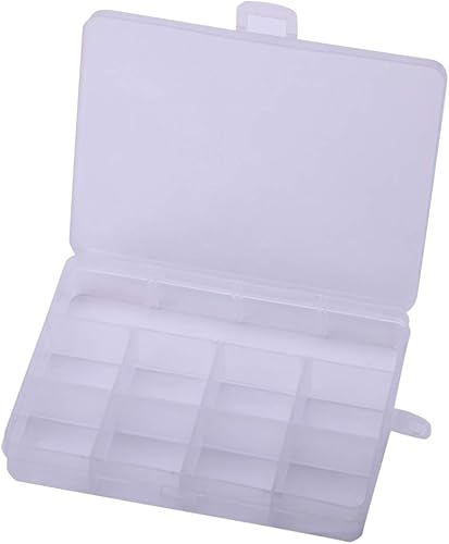 Miniatura 4 de Caja de almacenamiento pequeña rectangular transparente de plástico, organizador de píldoras de medicina de vitaminas, joyería para hallazgos de