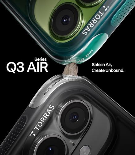 Image of TORRAS Ostand Q3 Air for iPhone 17 Case with 360 Magnetic Stand, Fit for MagSafe, Mil-Grade Drop Tested, Camera Control Button, Shockproof Phone Case for iPhone 17 6.3'', Shadow Black