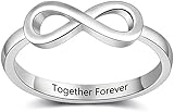 Fortheday Personalized Infinity Knot Rings for Women Best Friends Promise Rings for BFF Custom Sisters Infinity Rings Engagement Wedding Bands