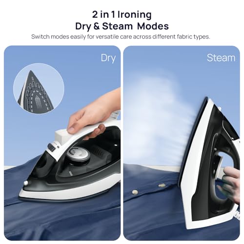 Image of Wipro Elato GS 208 1250 W Steam Iron With 160 Ml Water Tank | 5 Fabric Setting | Scratch Resistant Ceramic Soleplate | Anti- Calc Protection |2 Year Warranty