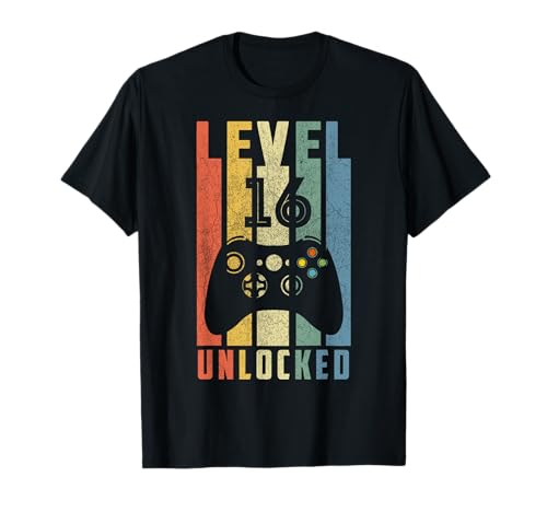 Level 16 Unlocked 16th Video Gamer Birthday Boy Gifts T-Shirt