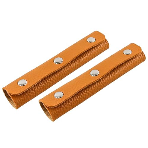 Boguish Handbag Handle Wrap Covers 13x9cm, PU Leather 3 Buckle