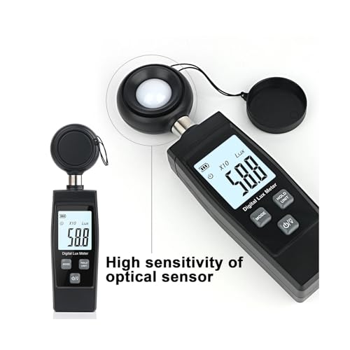 Fotómetro digital de 200000 lux con sensor de iluminancia y función MÁX/MÍN 5