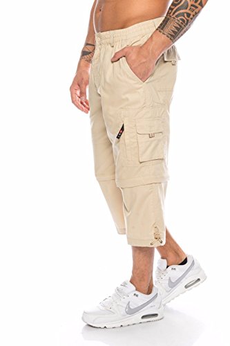 Benk - Pantalón Corto - para Hombre Qlat-25 Beige XXXL